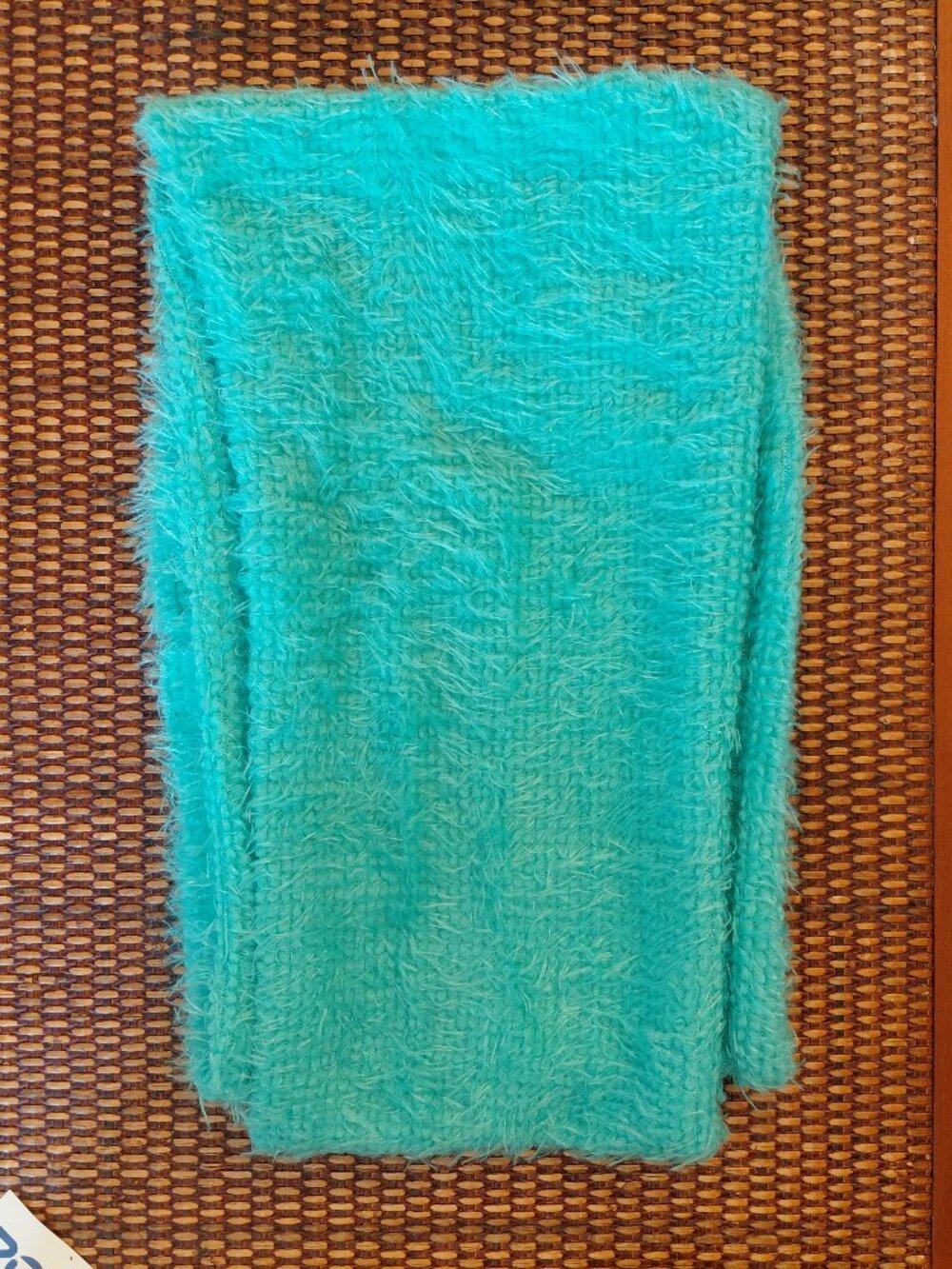 Turquoise Fuzzy Infinity Scarf - Picture 2 of 2